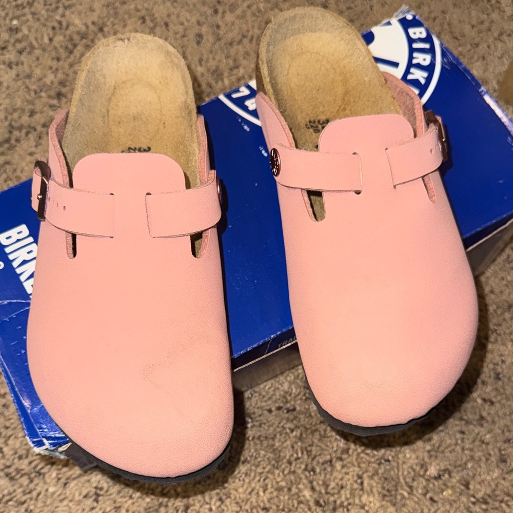 Birkenstock Kids Soft Pink Slippers